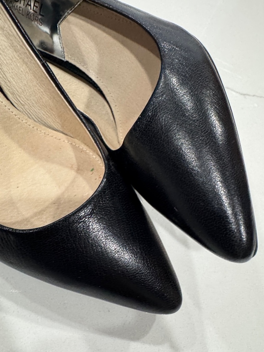 Michael Kors Black Leather Pointed Toe Stiletto Pumps - Picture 5 of 9